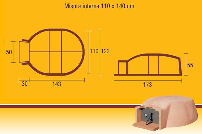 Forno a legna per la casa Allungato 110 x 140 cm - 3