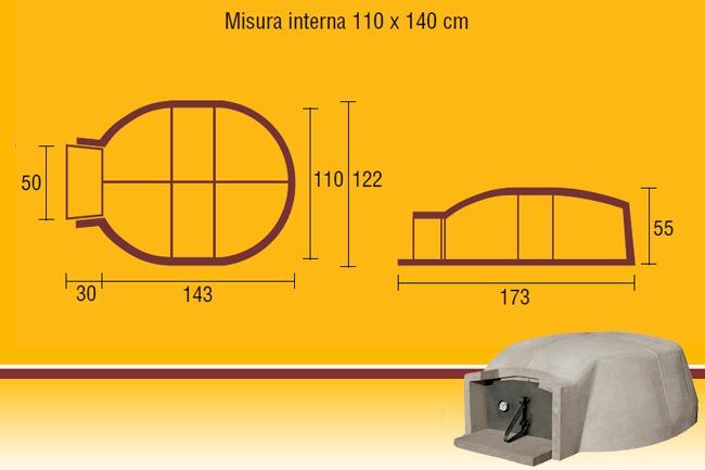 Forno a legna professionale Allungato 110 x 140 cm - 3