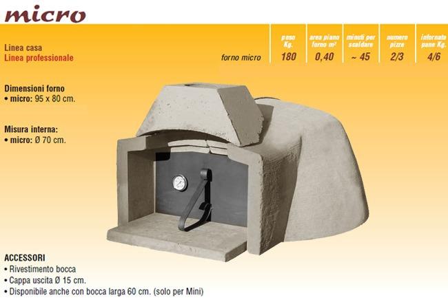 Forno a legna professionale Micro  70 cm - 2