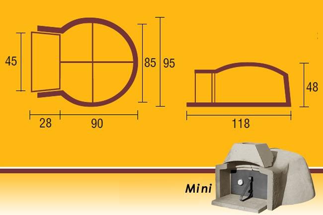 Forno a legna professionale Mini  85 cm - 3